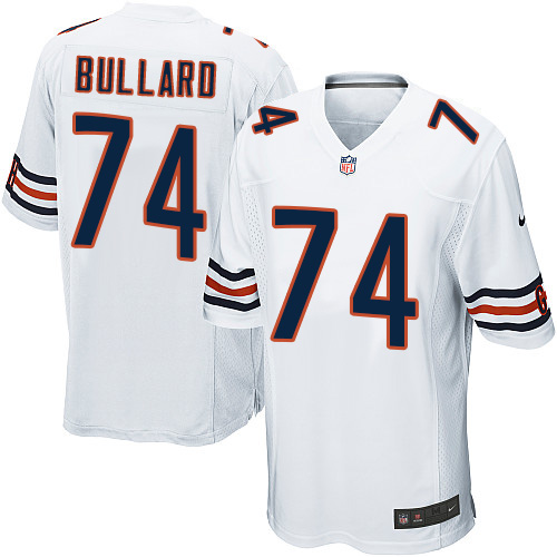 Men's Game Jonathan Bullard Nike Jersey White Road - #74 NFL Chicago Bears